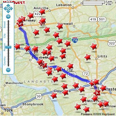 Lancaster - Hershey, plus a bunch of random locations